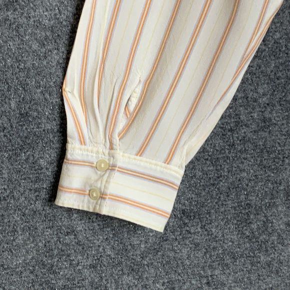 Loft Button Up Shirt Women XL Striped Chest Pockets Long Sleeve Soft Rayon - Picture 11 of 13